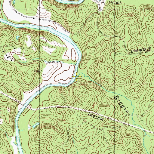 Topographic Map of Riggin Creek, GA