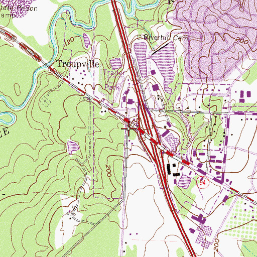 Topographic Map of Riverhill Church, GA