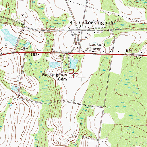 Topographic Map of Rockingham Cemetery, GA