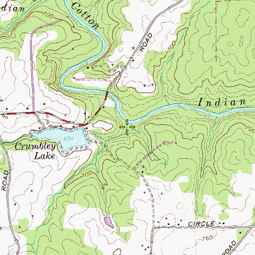 Topographic Map of Rocky Branch, GA