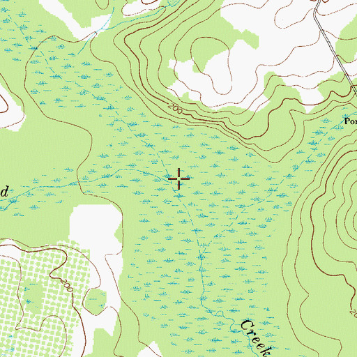 Topographic Map of Rocky Creek, GA