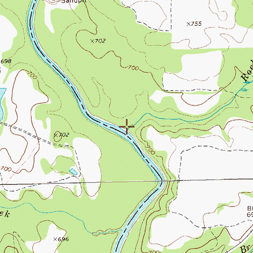 Topographic Map of Rocky Ford Branch, GA