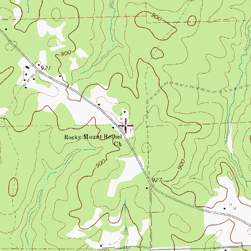 Topographic Map of Rocky Mount Bethel Church, GA