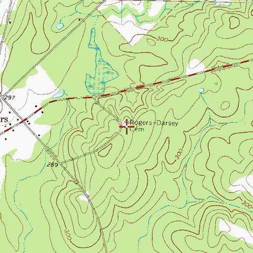 Topographic Map of Rogers-Darsey Cemetery, GA