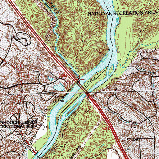 Topographic Map of Rottenwood Creek, GA