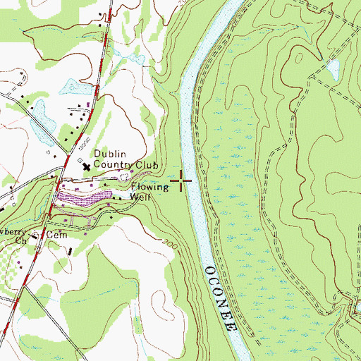 Topographic Map of Rum Creek, GA