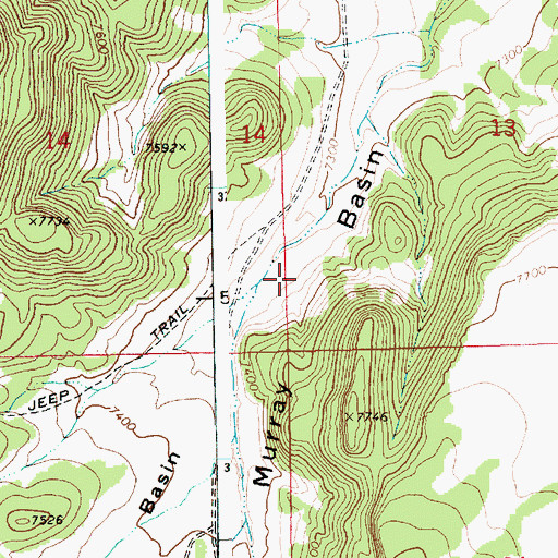 Topographic Map of Murray Basin, AZ