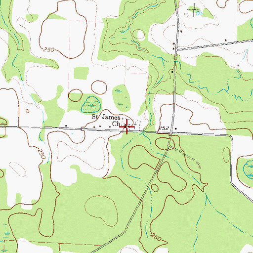 Topographic Map of Saint James Church, GA