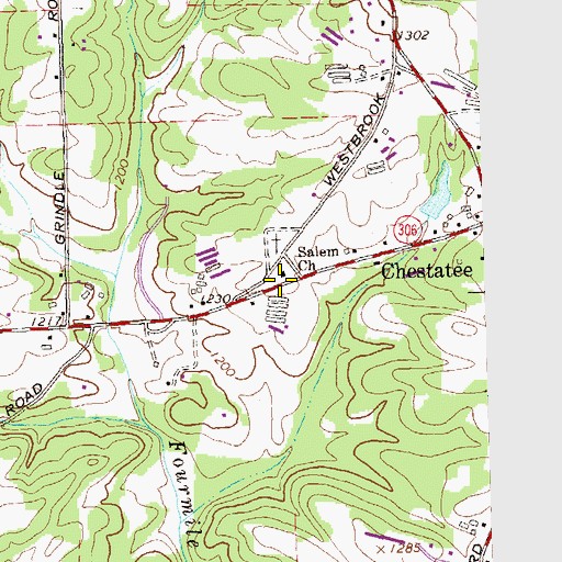 Topographic Map of Salem Baptist Church, GA