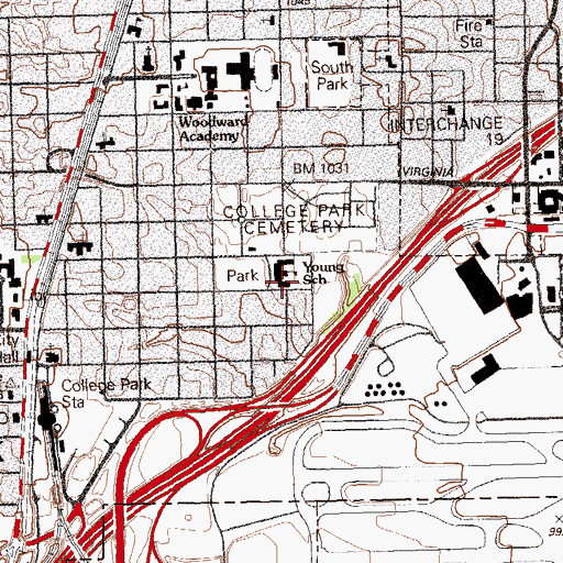 Topographic Map of Samuel R Young School, GA