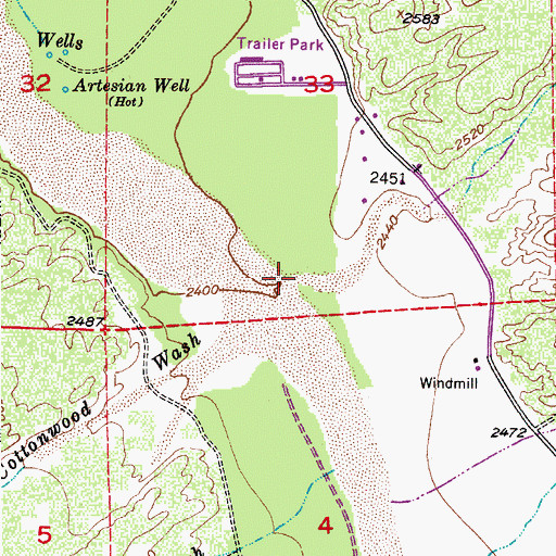 Topographic Map of Copper Creek, AZ