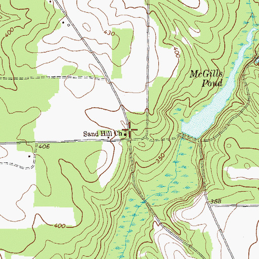 Topographic Map of Sand Hill Church, GA
