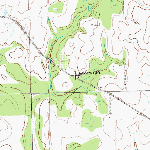 Topographic Map of Sanders Gift Church, GA