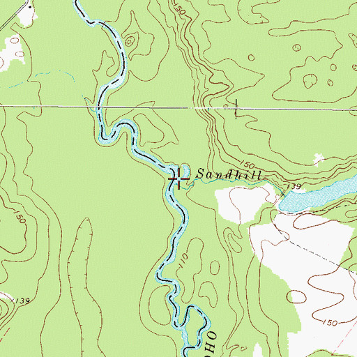 Topographic Map of Sandhill Creek, GA
