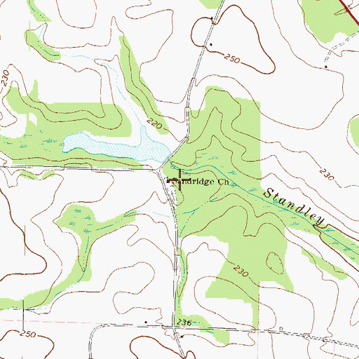 Topographic Map of Sandridge Church, GA