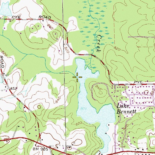 Topographic Map of Sandy Creek, GA