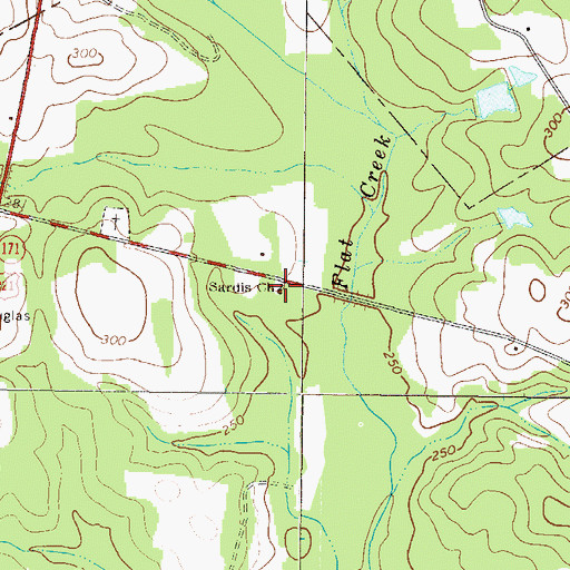 Topographic Map of Sardis Church, GA