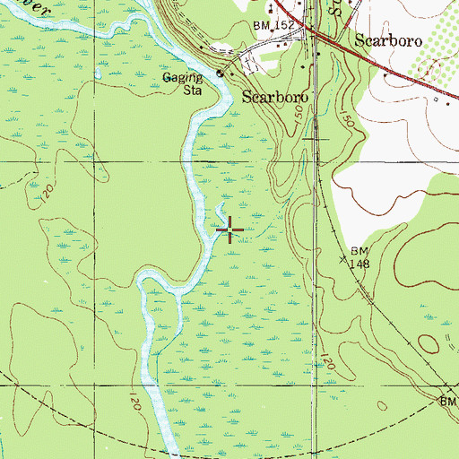 Topographic Map of Scarboro Branch, GA