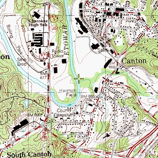 Topographic Map of Scott Mill Creek, GA
