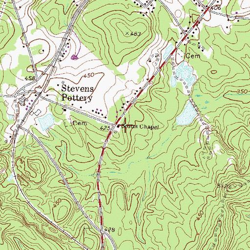 Topographic Map of Scotts Chapel, GA
