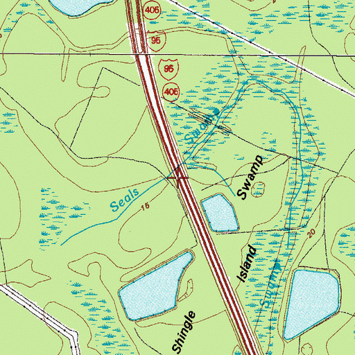 Topographic Map of Seals Swamp, GA