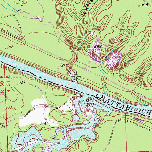 Topographic Map of Sewelson Creek, GA