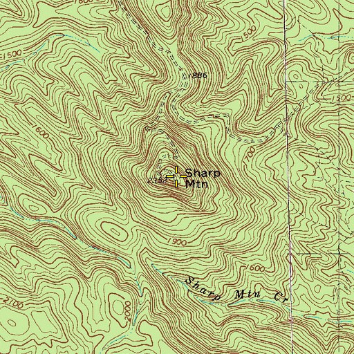 Topographic Map of Sharp Mountain, GA