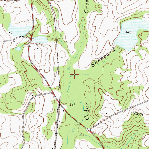 Topographic Map of Sheppard Branch, GA