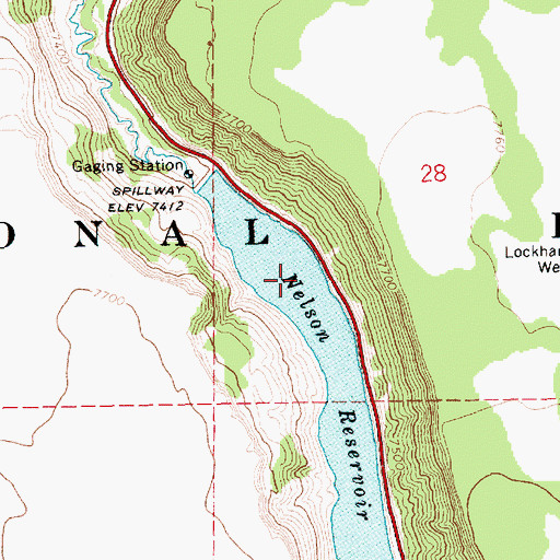 Topographic Map of Nelson Reservoir, AZ