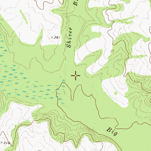 Topographic Map of Shiver Branch, GA