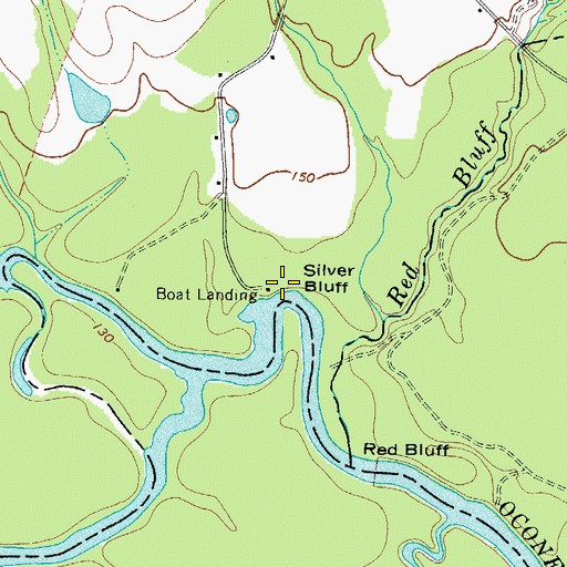 Topographic Map of Silver Bluff, GA