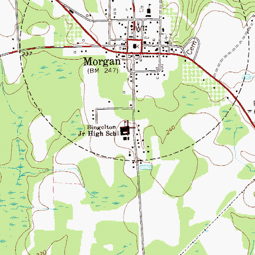 Topographic Map of Singleton Junior High School, GA