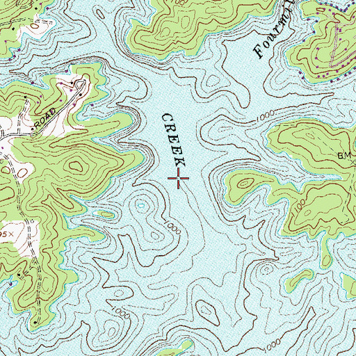 Topographic Map of Sixmile Creek, GA