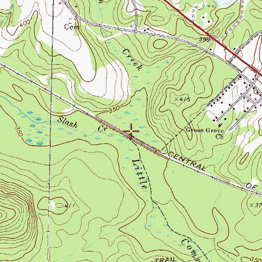 Topographic Map of Slash Creek, GA