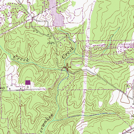 Topographic Map of Slater Mill Creek, GA
