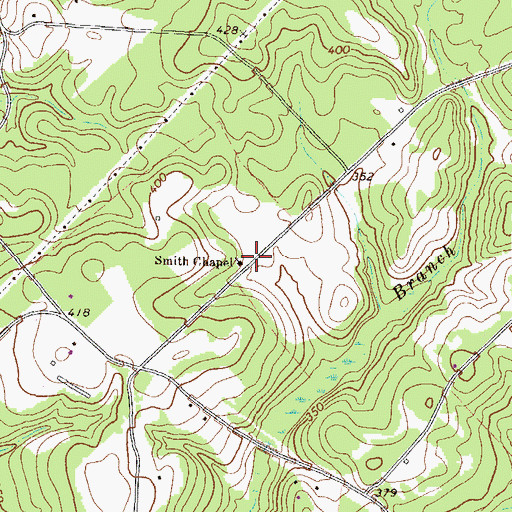 Topographic Map of Smith Chapel, GA