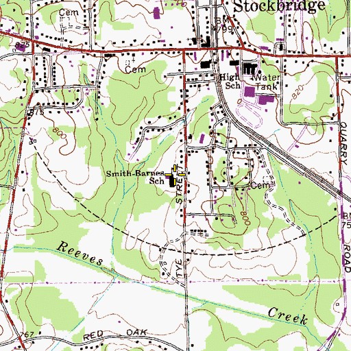 Topographic Map of Smith - Barnes Elementary School, GA