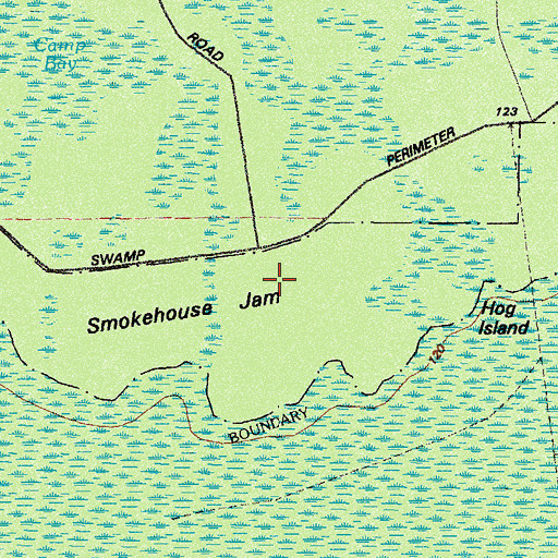 Topographic Map of Smokehouse Jam, GA