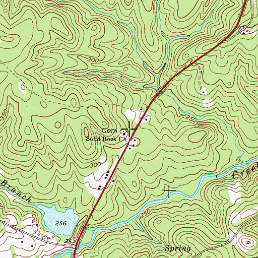 Topographic Map of Solid Rock Church, GA