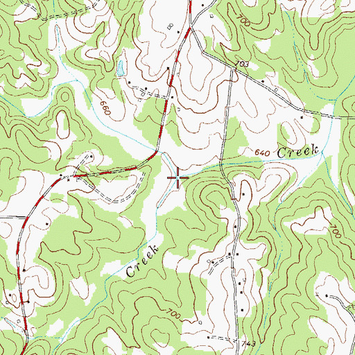 Topographic Map of South Creek, GA