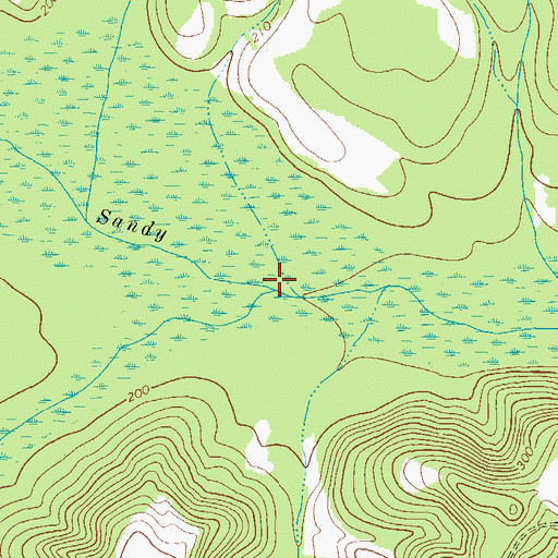 Topographic Map of South Sandy Creek, GA