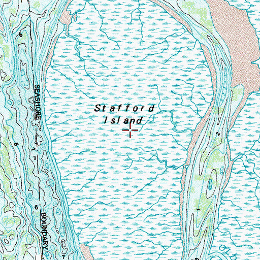 Topographic Map of Stafford Island, GA