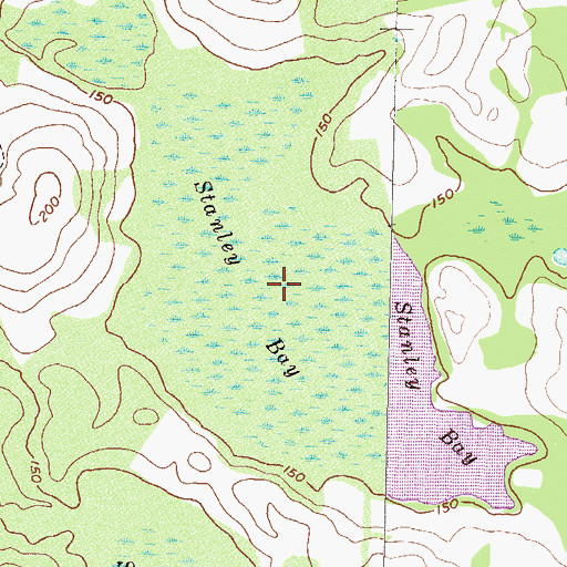 Topographic Map of Stanley Bay, GA