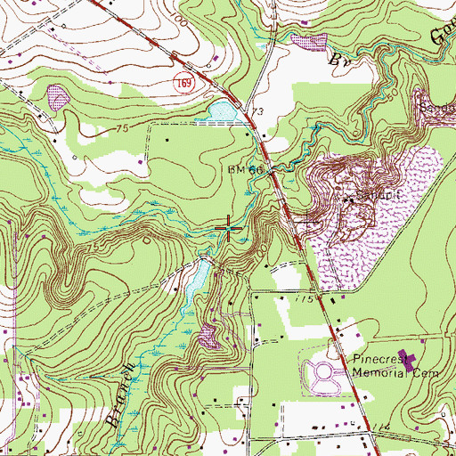 Topographic Map of Stansell Branch, GA