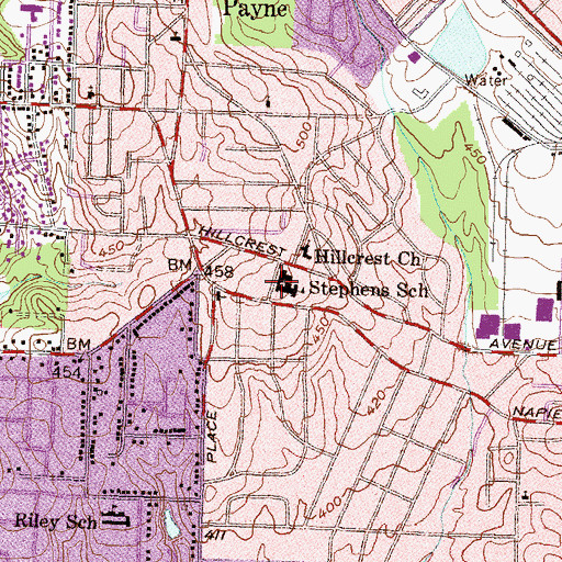 Topographic Map of Stephens School, GA