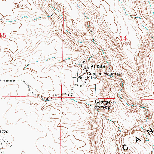 Topographic Map of Copper Mountain Mine, AZ