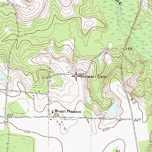 Topographic Map of Stewart Cemetery, GA