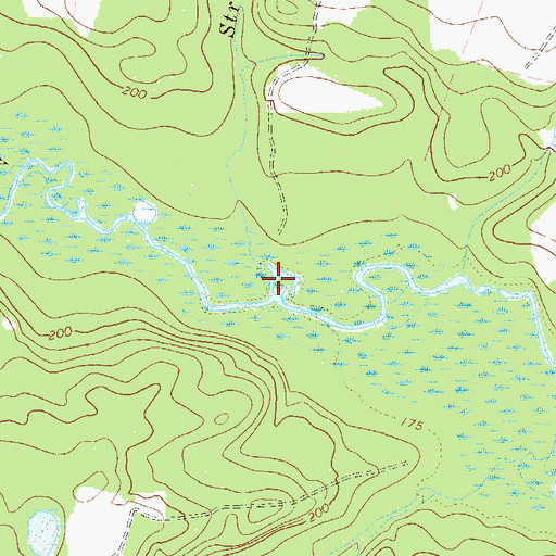 Topographic Map of Strawberry Branch, GA