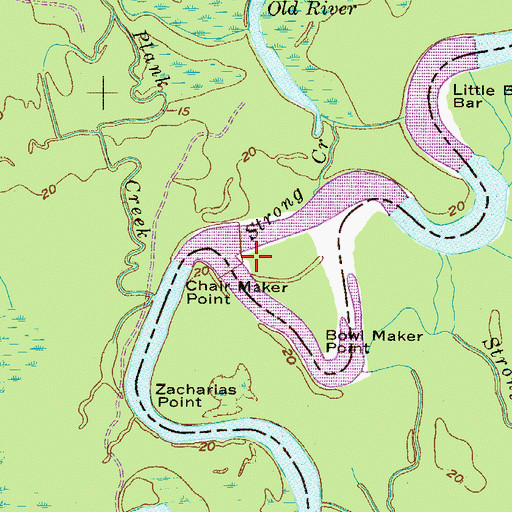 Topographic Map of Strong Creek, GA