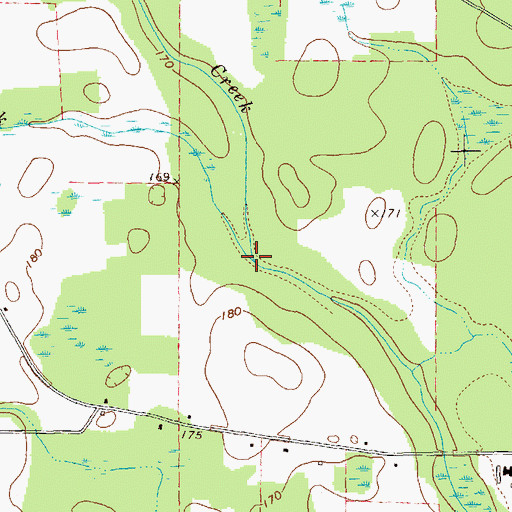 Topographic Map of Susian Ford Creek, GA